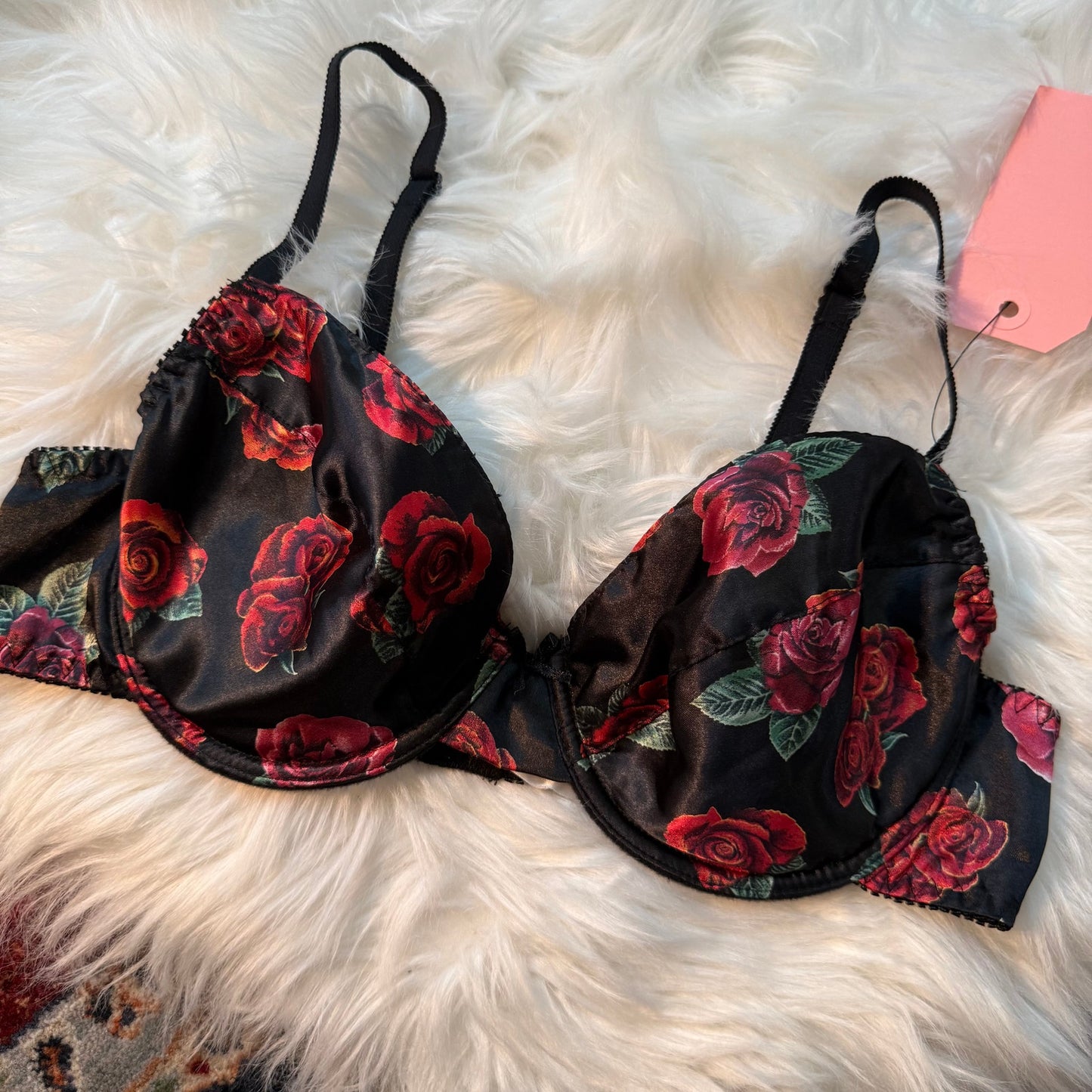 Vintage 1990s Red Rose Bra - 36C