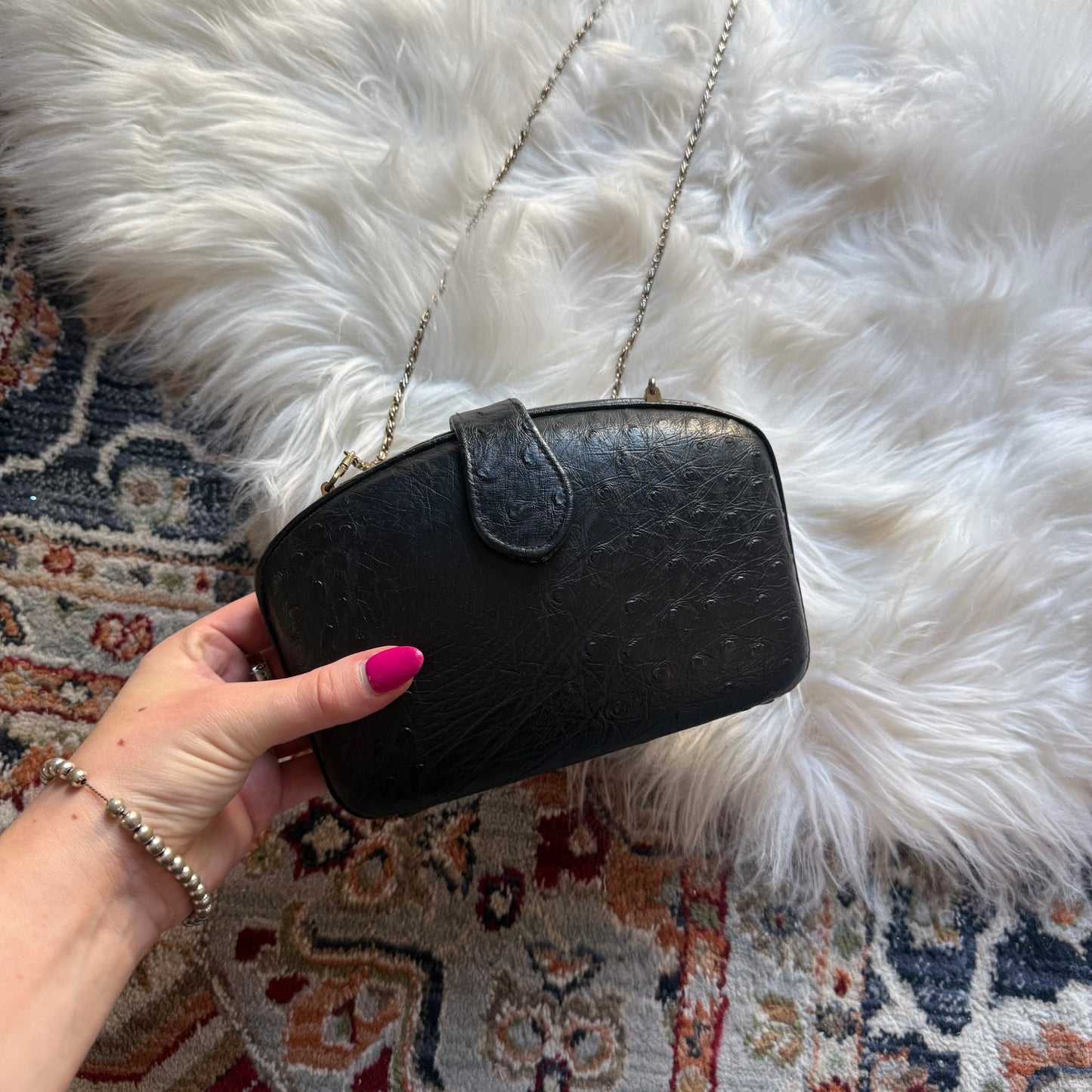 Vintage Hard Shell Clutch/Crossbody Evening Bag