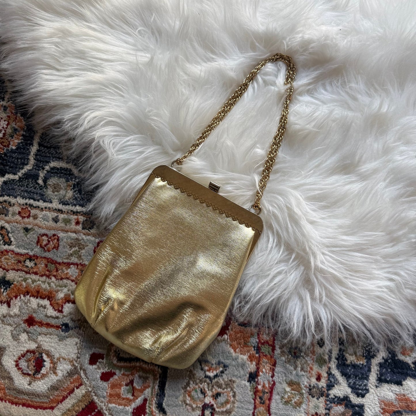 Vintage Gold Evening Bag - EUC