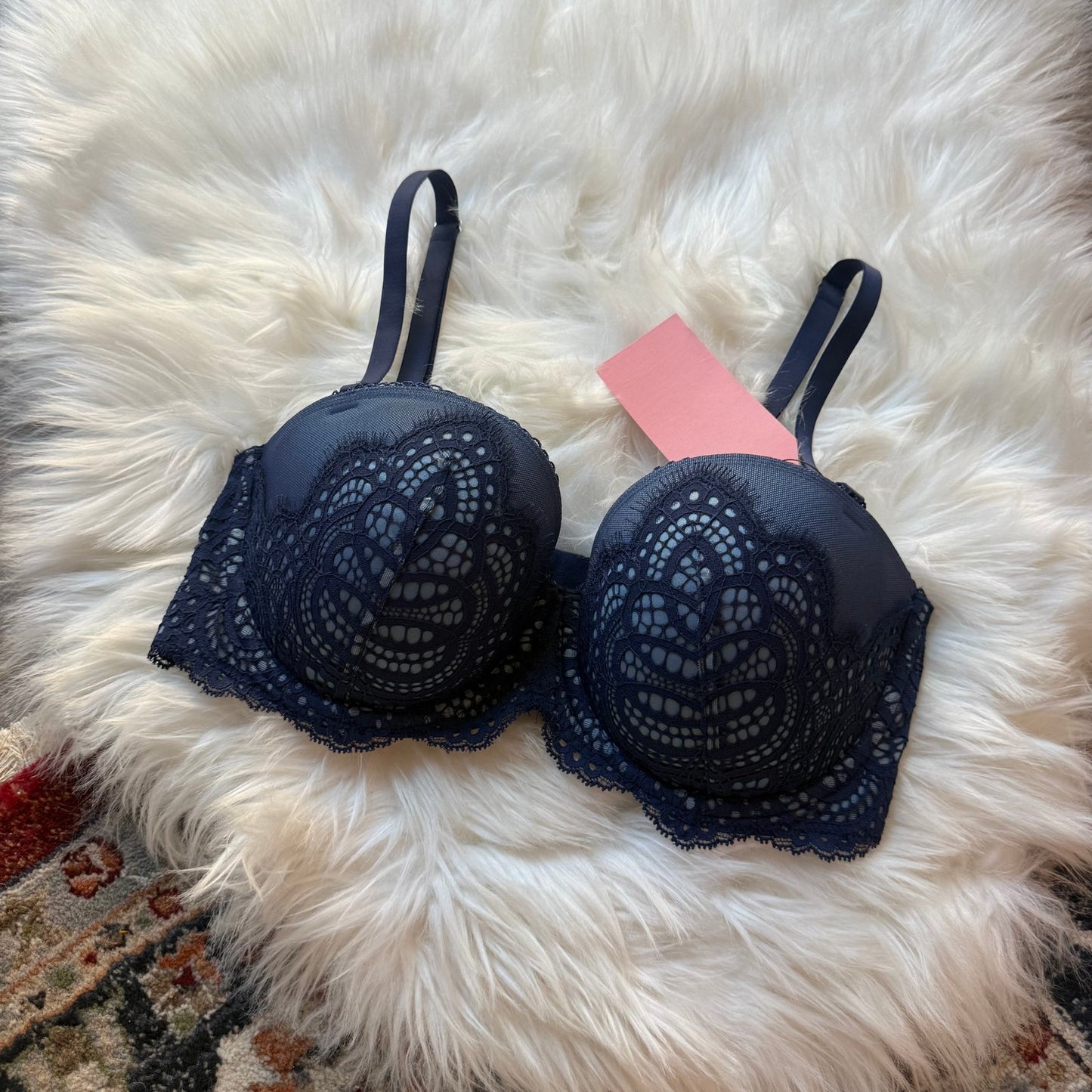 Victoria's Secret "Push Up" Navy Blue Bra - 34D