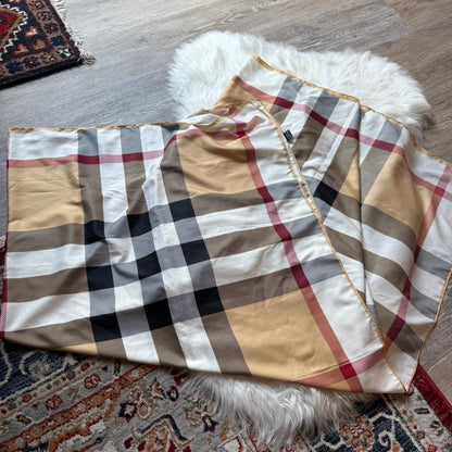 Vintage Plaid Silk Scarf