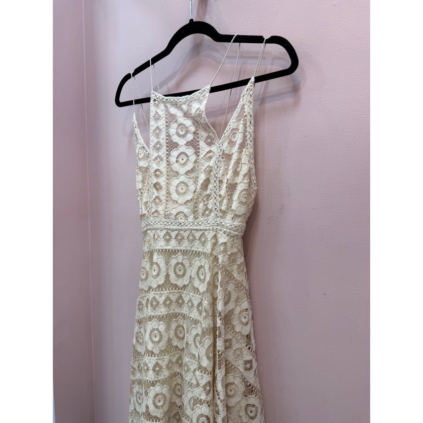 Free People White Lace "Just Like Honey" Dress - Tag Size 2