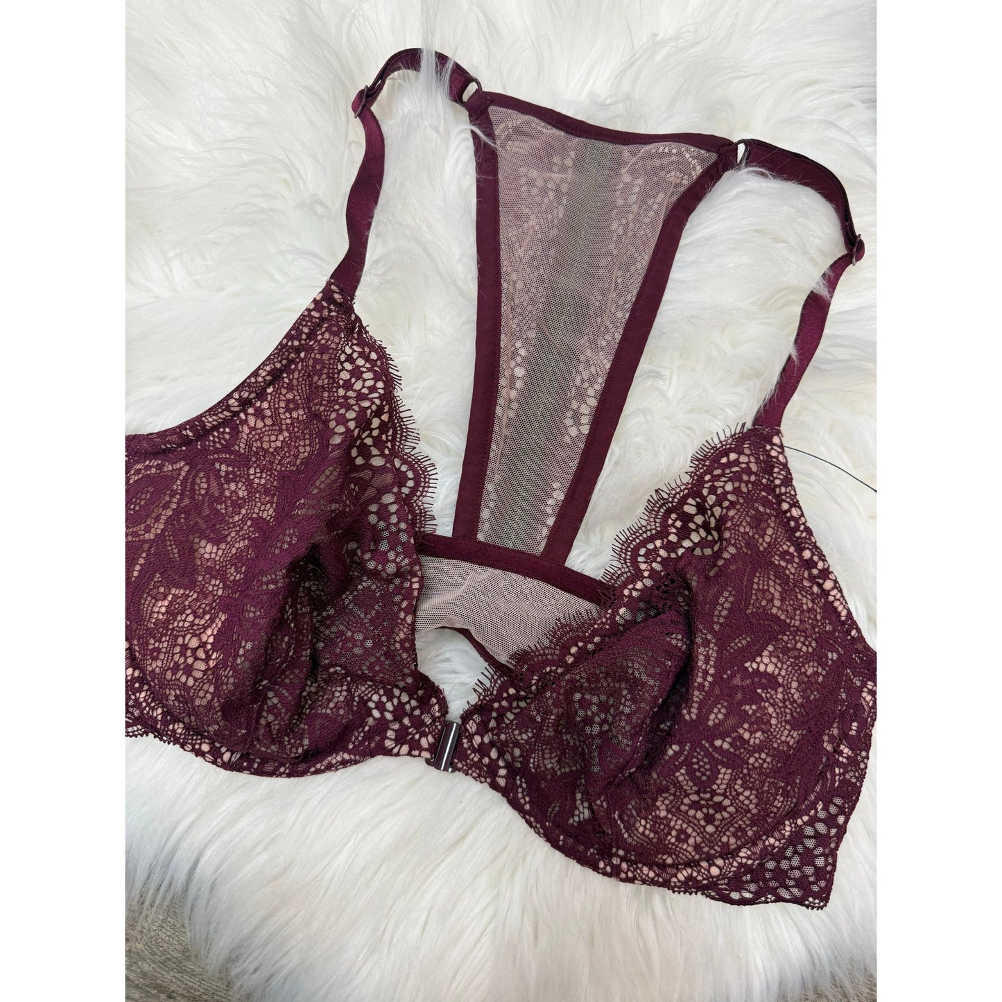 Victoria’s Secret Purple Lace Racerback Bra - 34D