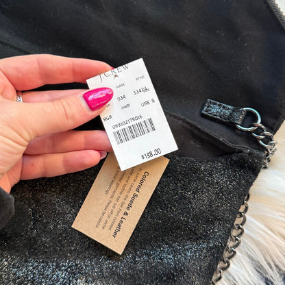 J. Crew Sparkle Suede Clutch/Chain Bag - New
