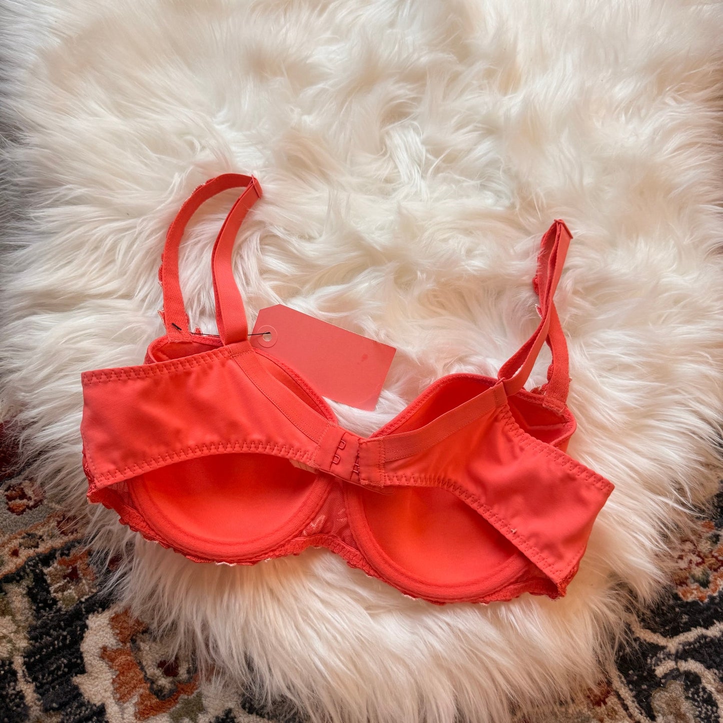 Simone Perele Designer Orange Lace Bra - 34D