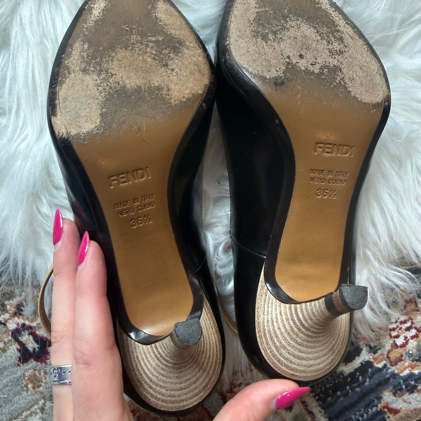 Fendi Authentic Patent Leather Heels - Size 6.5
