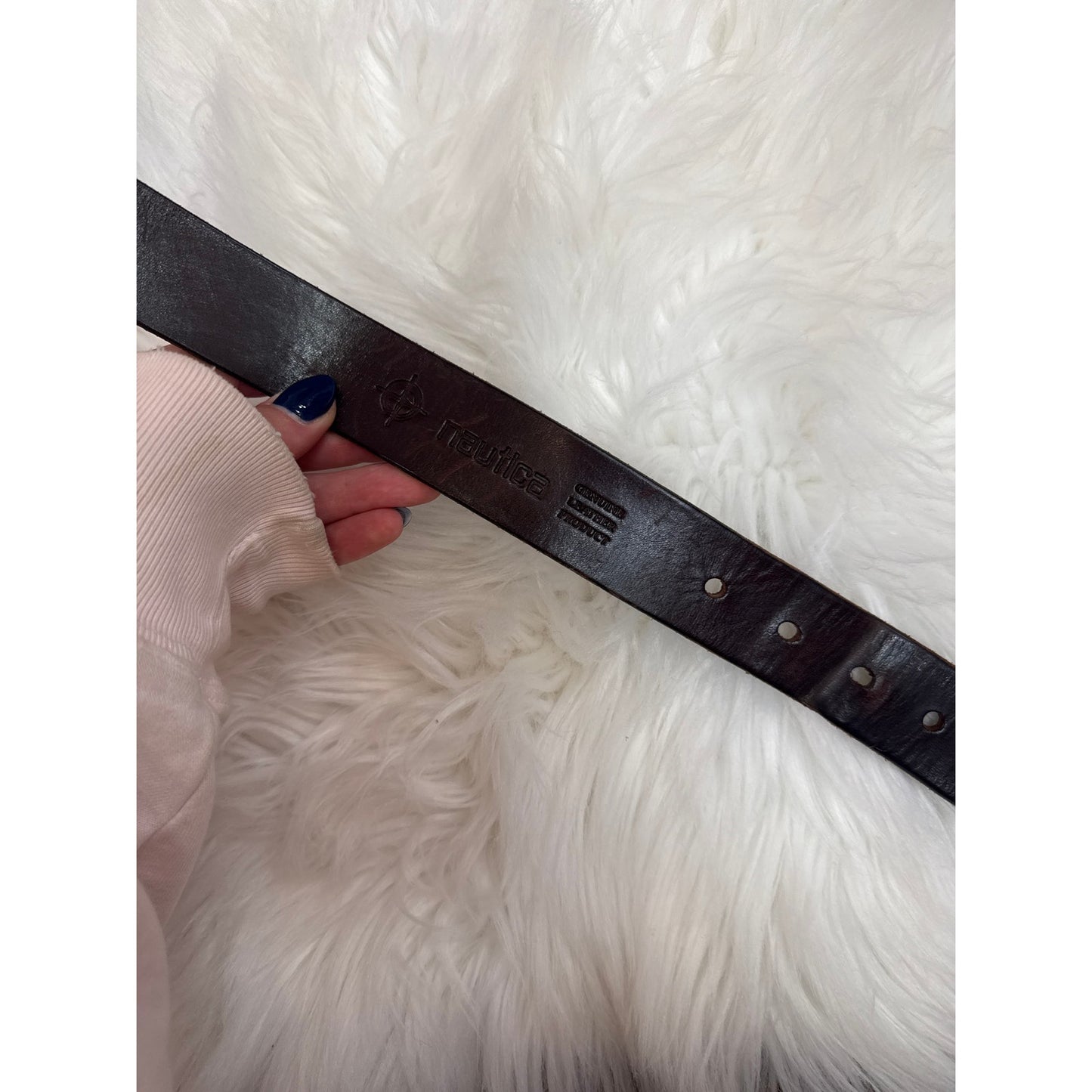 Vintage Nautica Leather Belt - Size 36