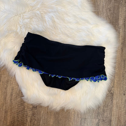 Vintage Black Ruffle Swim Micro Skirt - S/M