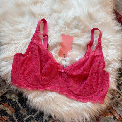 Paramour Hot Pink Lace Bra - 38D