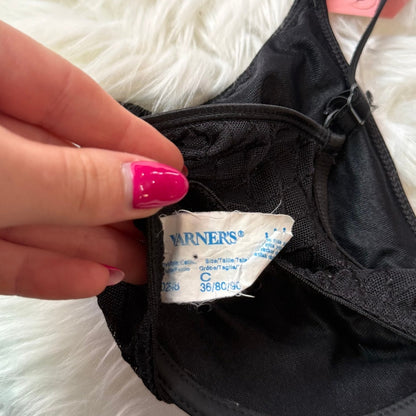 Warners Vintage Black Mesh Bra - 34C