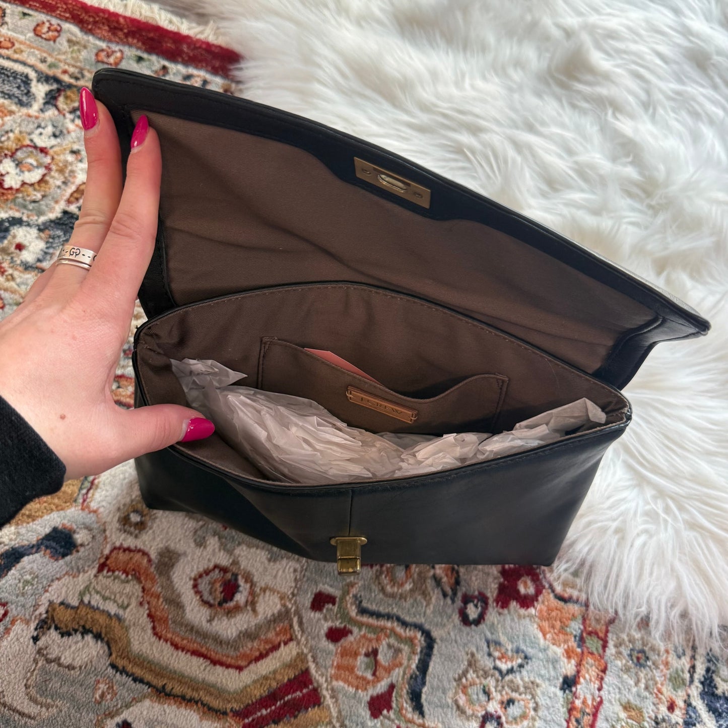 J. Crew Vintage Leather Clutch Bag - New