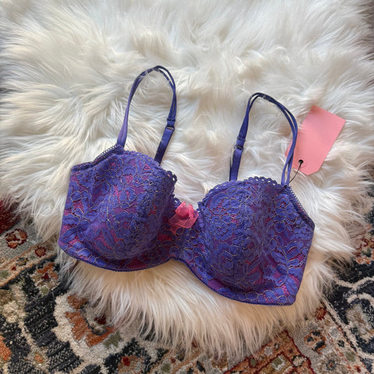 B. tempt'd Purple & Pink Lace Bra - 34DD
