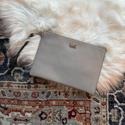 Michael Kors Grey Leather Clutch Bag/Wristlet