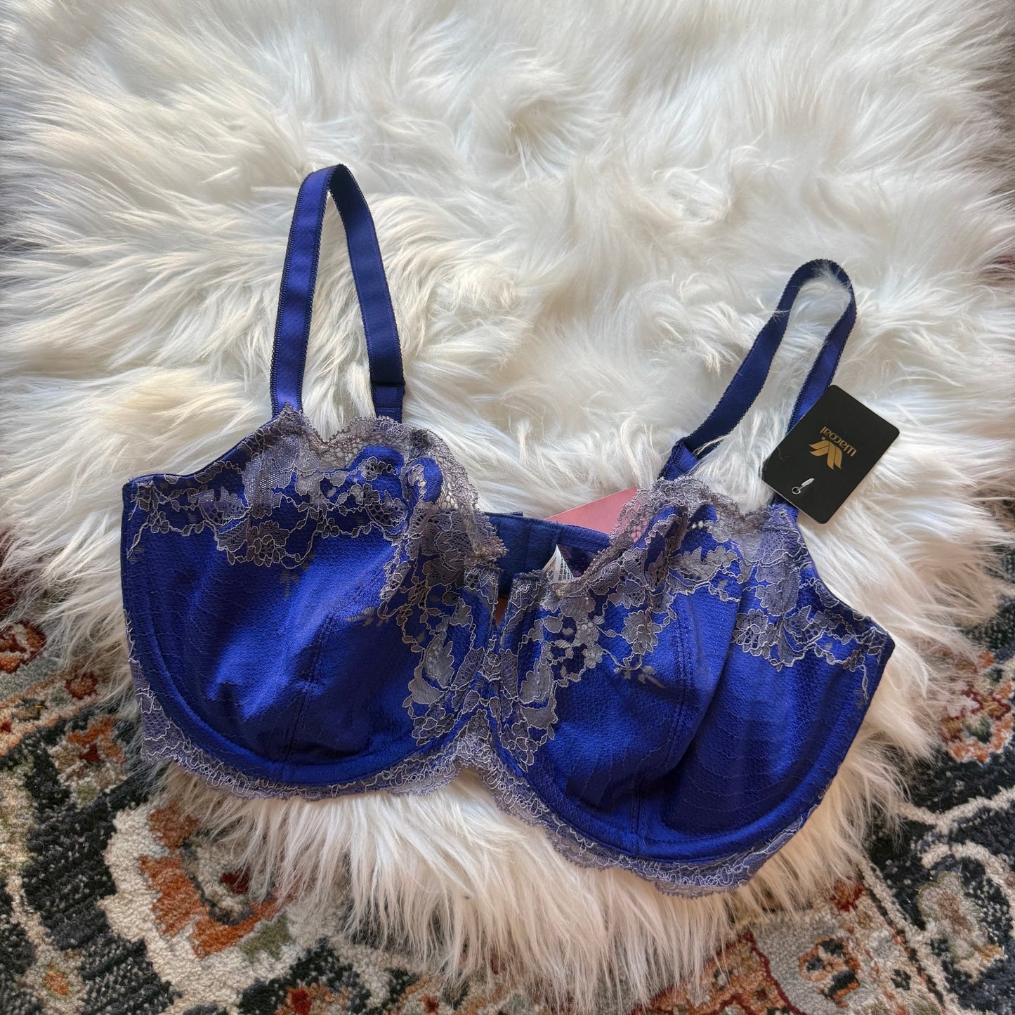 Wacoal Purple Satin & Lace Bra - 36DD
