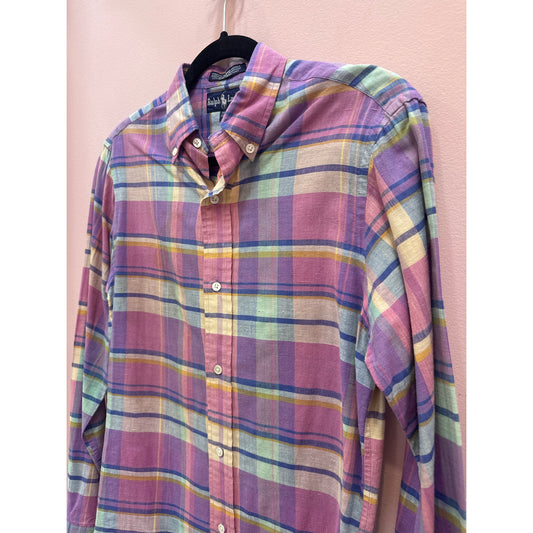 Vintage Ralph Lauren All Cotton Plaid Button Down - Size 10