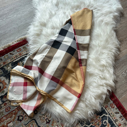 Vintage Plaid Silk Scarf