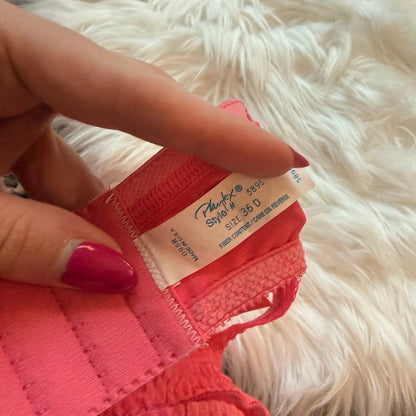Vintage Pink Lace & Satin Bra - Size 36D