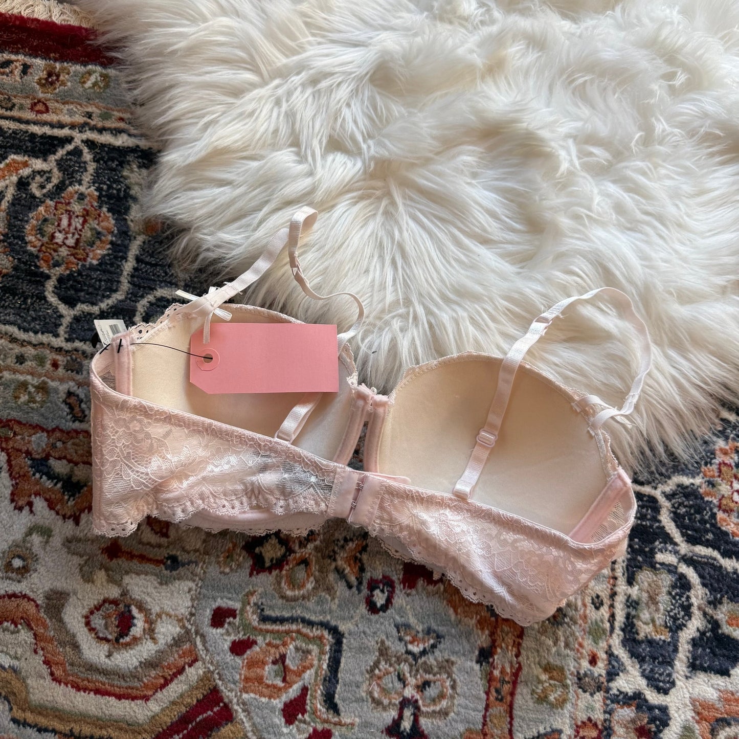 Rene Rofe Pink Lace Bra - 36D