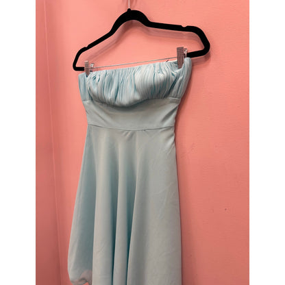 Vintage 90s Chiffon Cinderella Strapless Knee Length Gown - XS/S