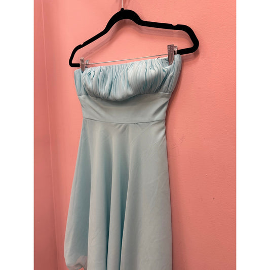 Vintage 90s Chiffon Cinderella Strapless Knee Length Gown - XS/S