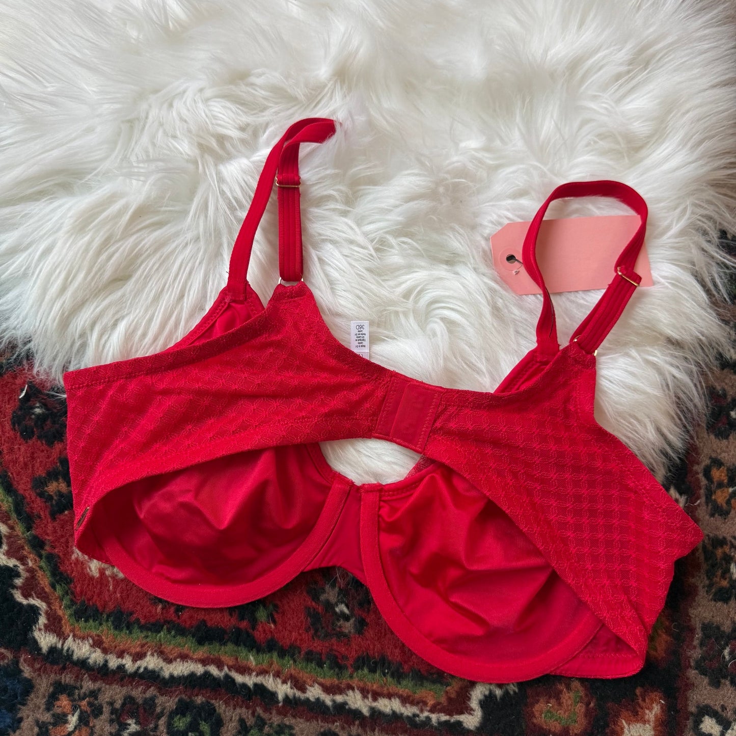 Le Mystere Designer Red Lace Bra - 36D