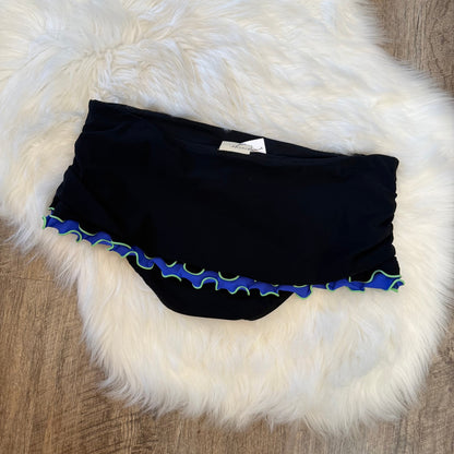 Vintage Black Ruffle Swim Micro Skirt - S/M