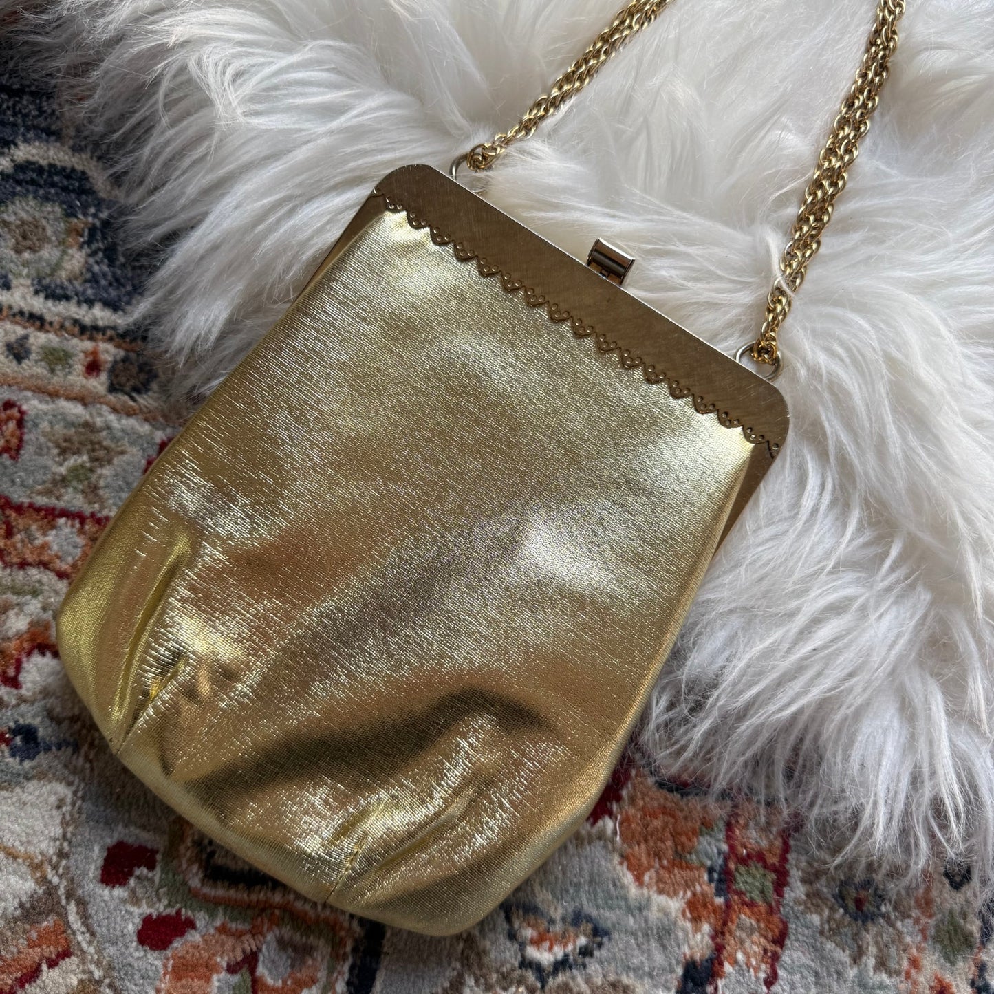Vintage Gold Evening Bag - EUC