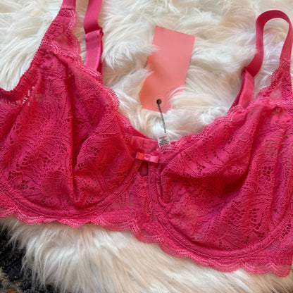 Paramour Hot Pink Lace Bra - 38D