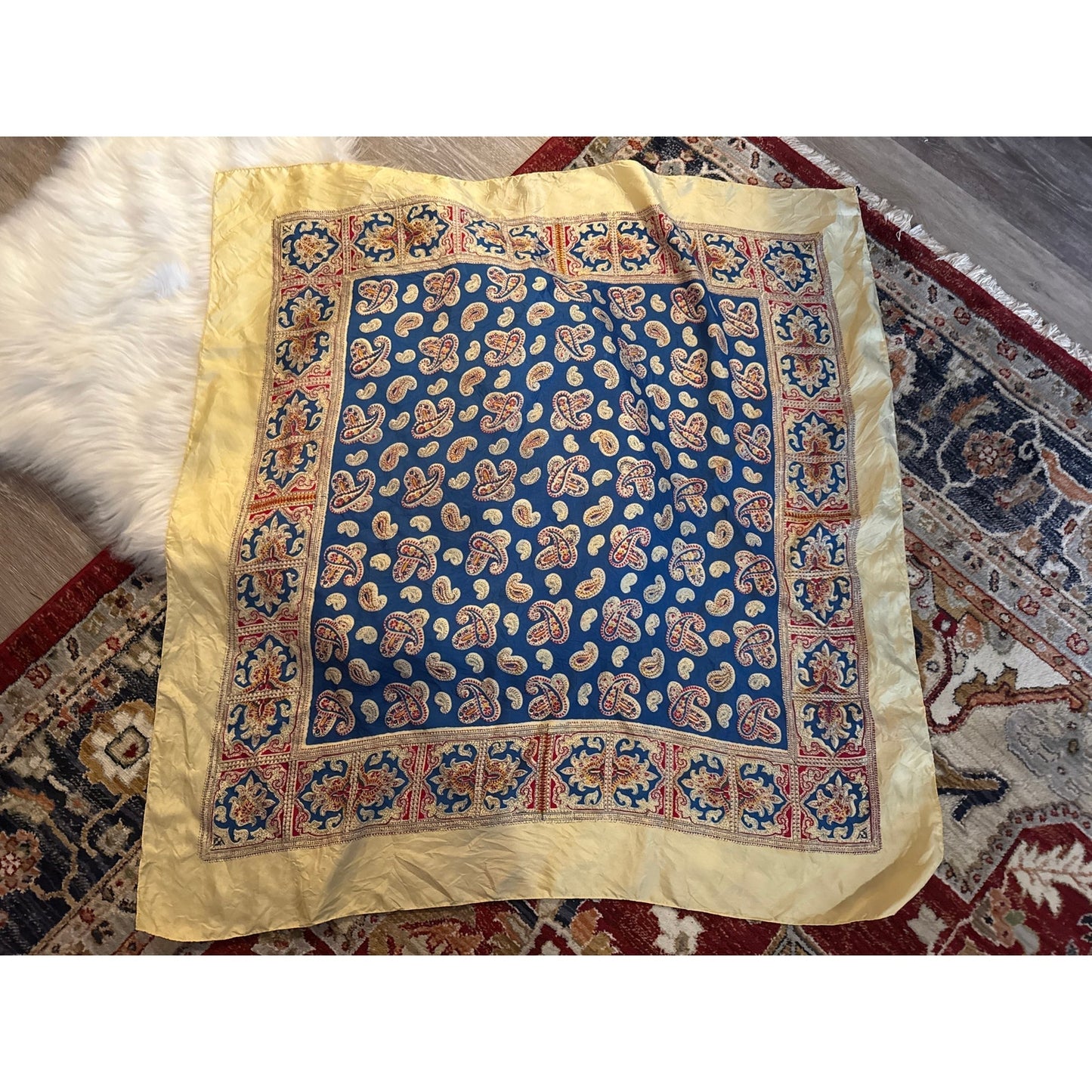 Vintage Silk Paisley Scarf