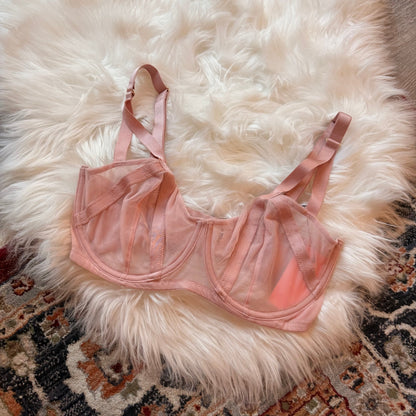 Victoria's Secret Ballerina Pink Mesh Corset Bra - 32DD