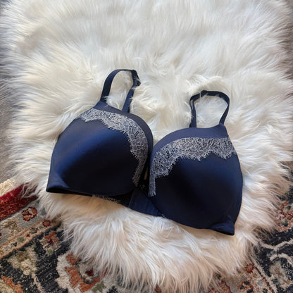 Victoria's Secret "Push Up" Navy Blue Bra - 34DD