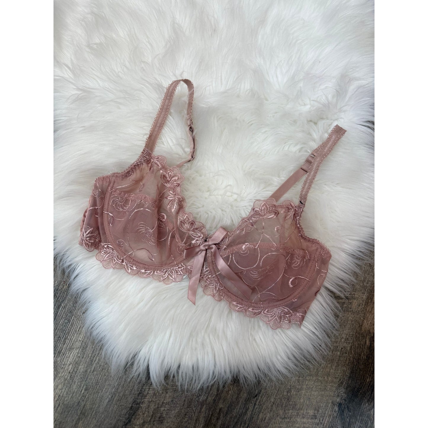 Pink Lace Bra - 38D