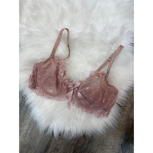 Pink Lace Bra - 38D