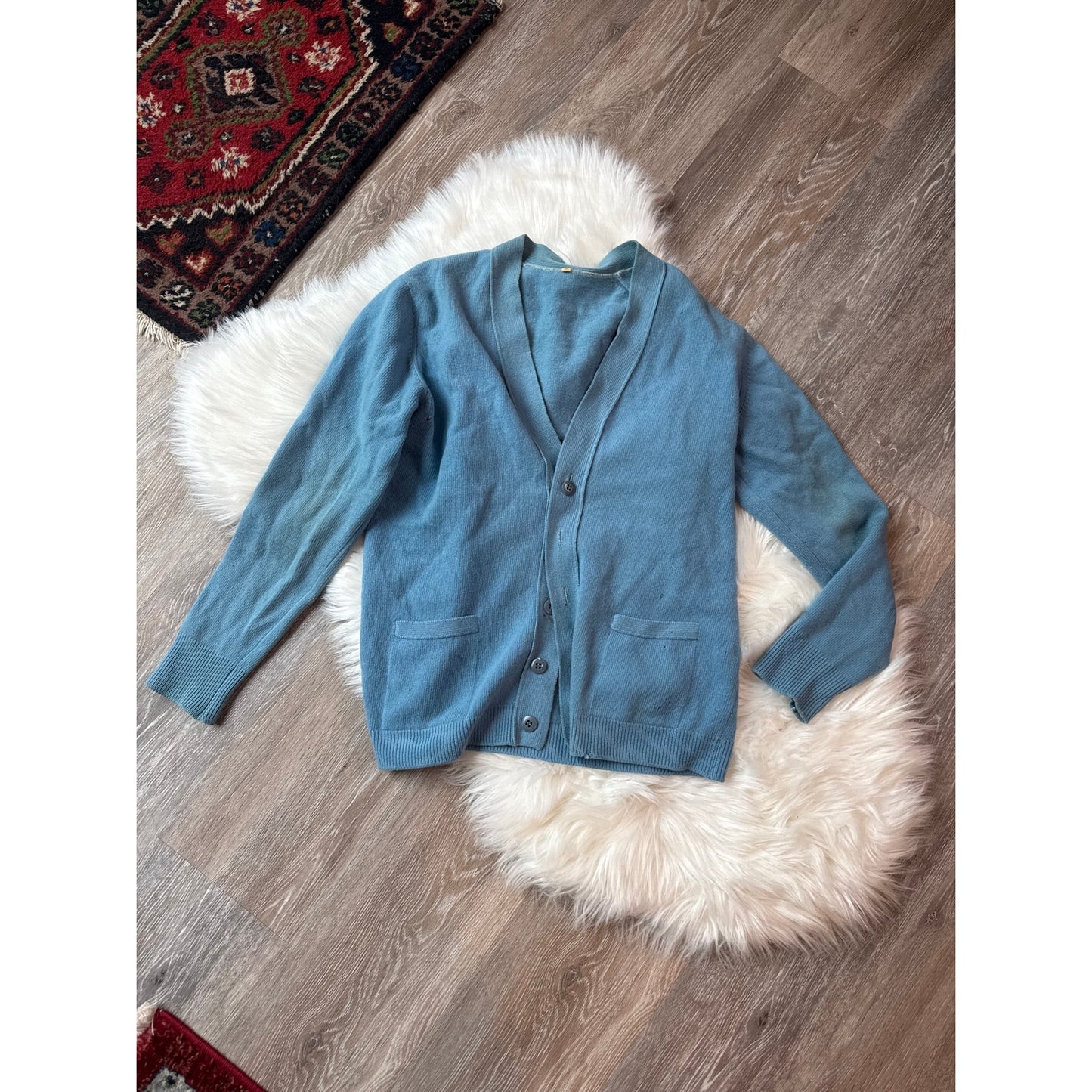 Vintage 1970s Wool Cardigan - Size M