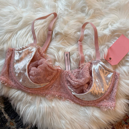 Victoria's Secret "Push Up Without Padding" Dainty Pink Velvet Bra - 36C
