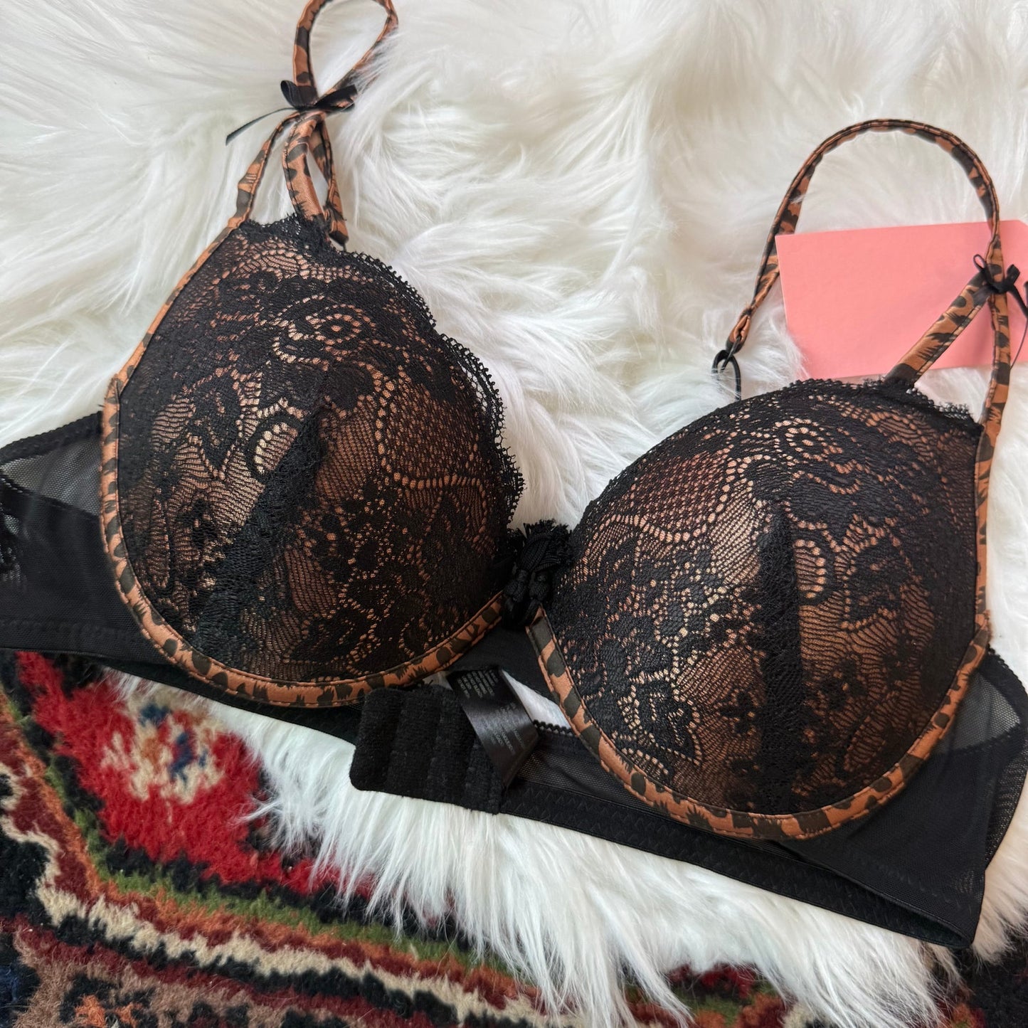 Y2K Cheetah/Lace Bra - 36B