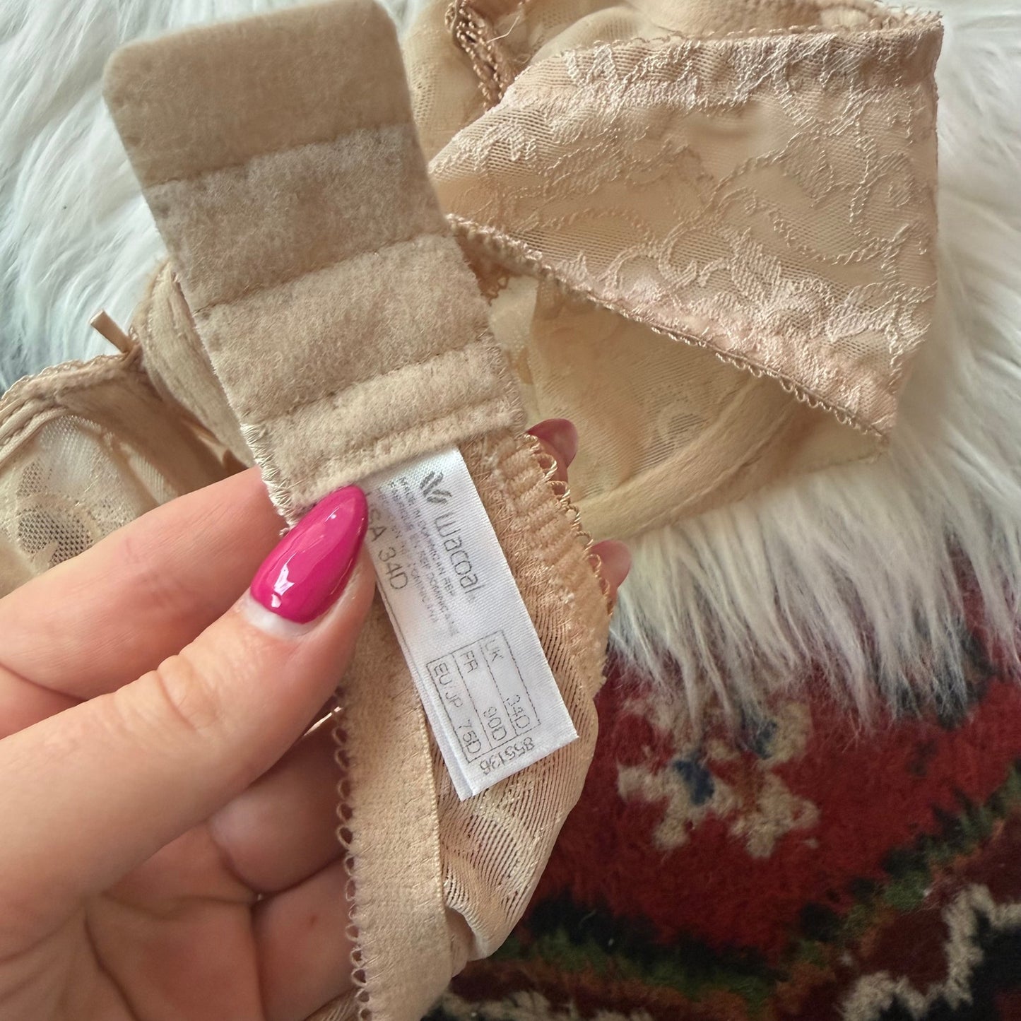 Wacoal Beige Lace Bra - 34D