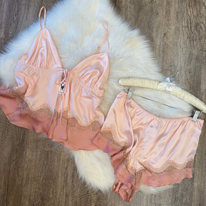 Victoria's Secret Satin & Lace 3 Pc Lingerie Set - Size XL