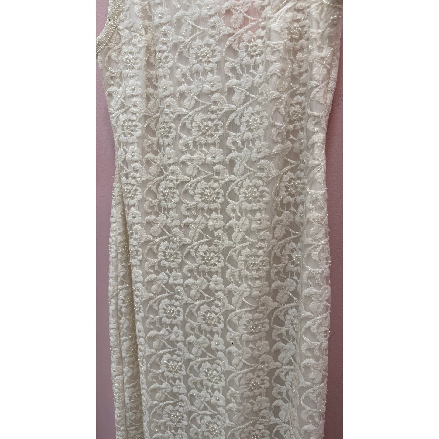 Vintage Laurence Kazar 2 Pc Beaded Bridal Set - Jacket and Dress Size L