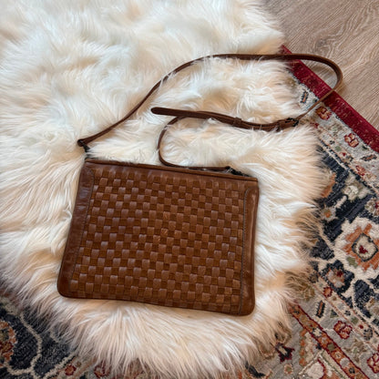 Frye Oriana Clutch/Crossbody Leather Woven Bag - Brand New, Detachable Strap