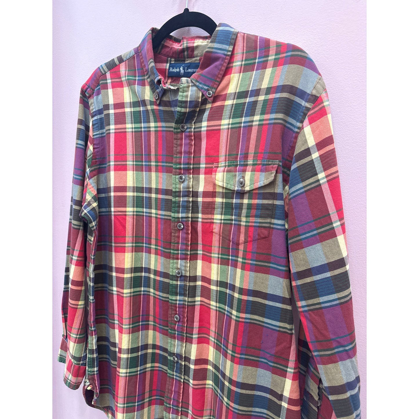 Vintage Ralph Lauren All Cotton Plaid Button Down - Size L